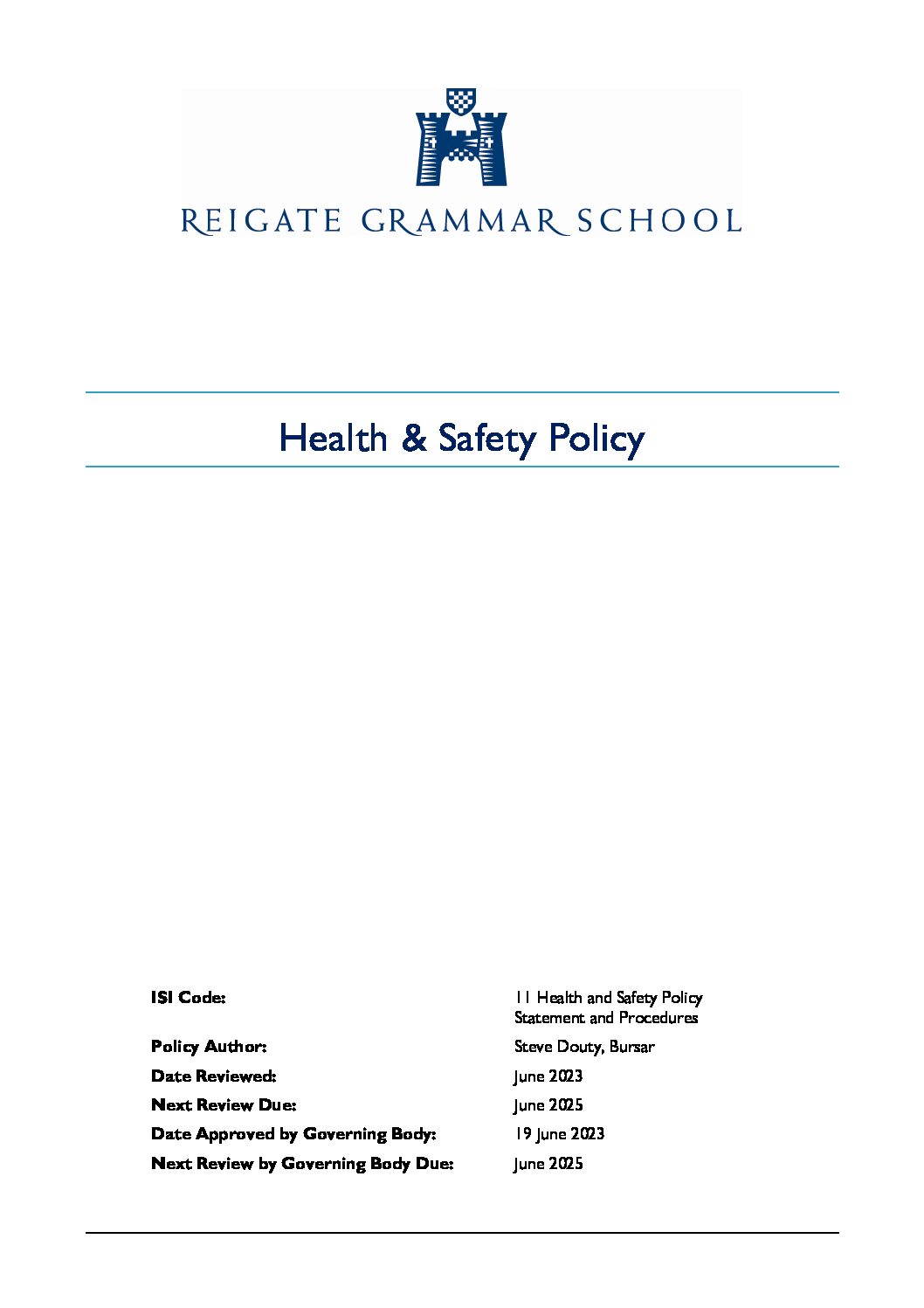 11 Health And Safety 2023 2024 Reigate Grammar School   11 Health And Safety 2023 2024 Pdf 